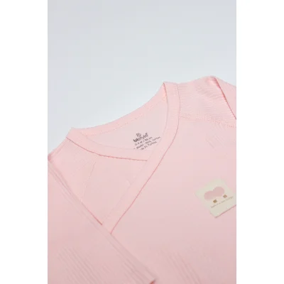 Bistyle Organic Modal Flying Balloons Kruvaze Uzun Kol Body, Pembe