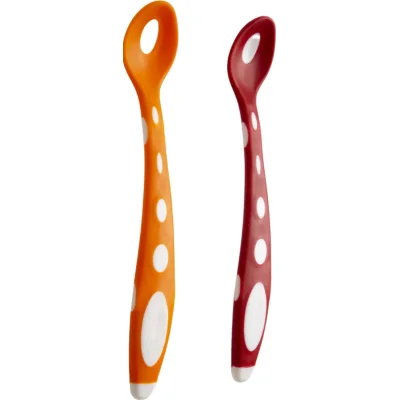 BabyJem Silikon Mama Kaşığı, Turuncu, Kırmızı