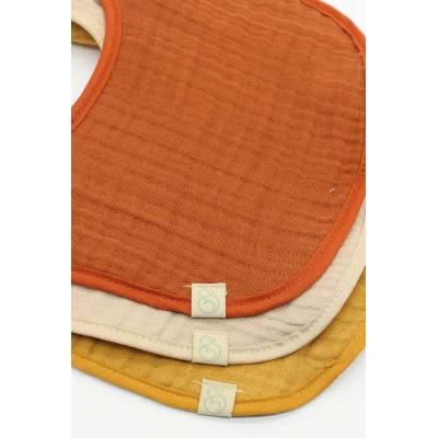 Bistyle Müslin Önlük, 3'lü, Kiremit, Bej, Hardal