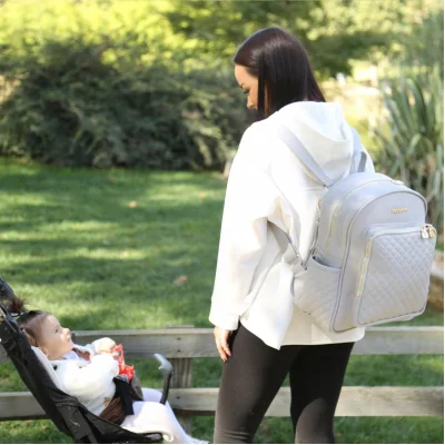 M&Y Dust Deri Anne Bebek Bakım Sırt Çantası, Gri