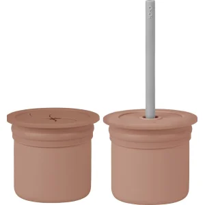 OiOi Ham+Hüp Pipetli Silikon Bardak Seti Woody Brown / Powder, Gri