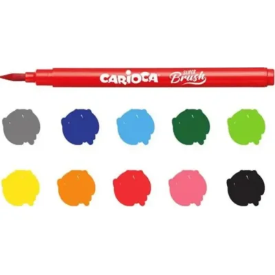 Carioca Süper Brush Keçeli Boya Kalemi, 10'lu