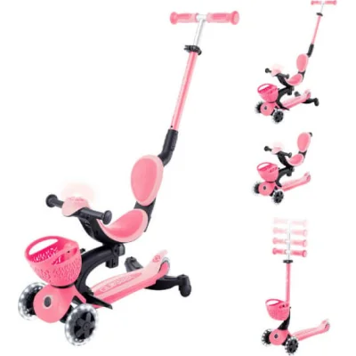 Globber Go Up Baby 360 Scooter, Işıklı, Koyu Pastel Pembe