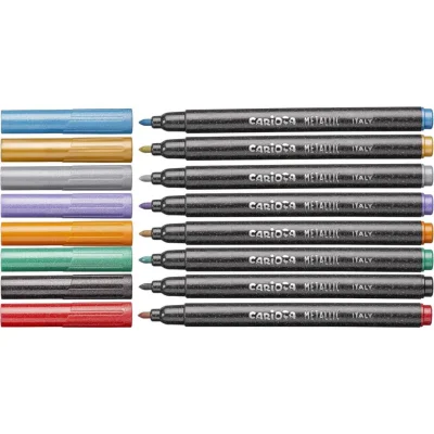 Carioca Metalik Keçeli Kalem, 8'li