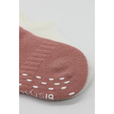 Bistyle Sneakers Kaymaz Colours Penye Çorap, 2'li, Ekru, Pudra