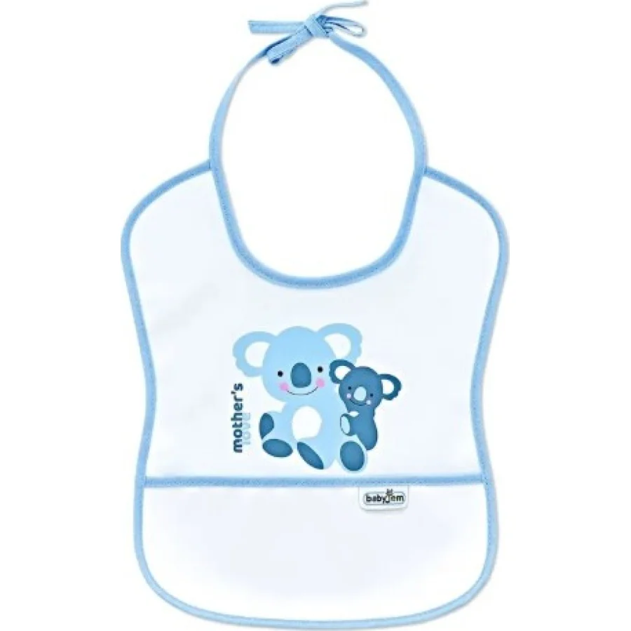 BabyJem Poli Muşamba Küçük Mama Önlüğü, Mavi