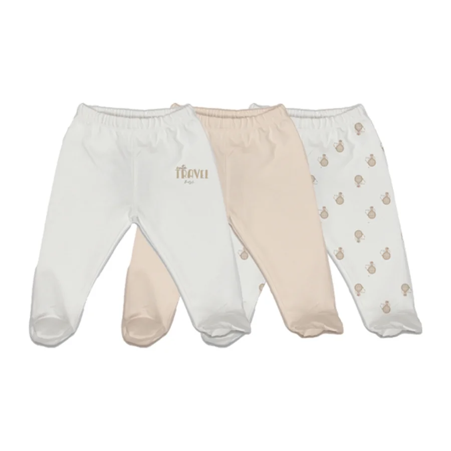 Bistyle Travel Clasic Patikli Alt, 3'lü, Kutulu, Ekru