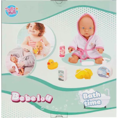 Sunman Bebelou Banyo Zamanı Bebek Seti, 35 cm