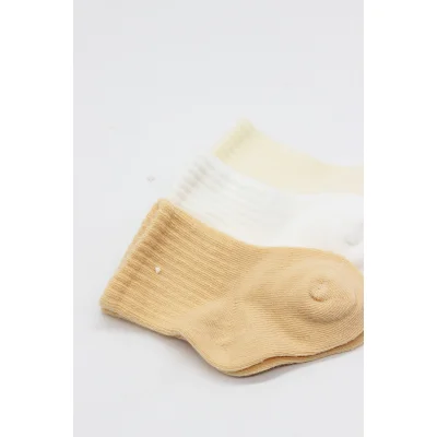 Bistyle Little Love Girl Penye Soket Çorap, 3'lü, Somon