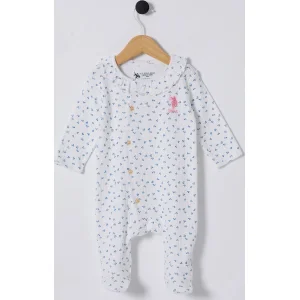 U.S Polo Bebek Tulum USB2435 Beyaz-Mavi, Mavi