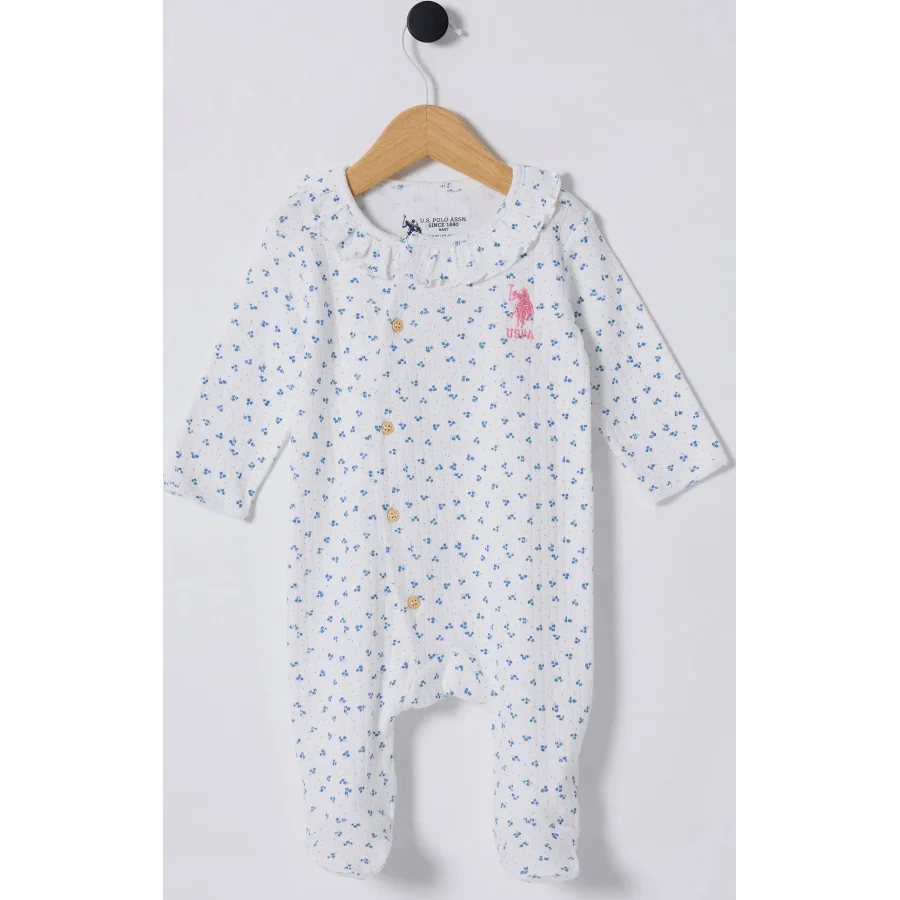 U.S Polo Bebek Tulum USB2435 Beyaz-Mavi, Mavi