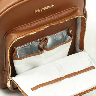 M&Y Dust Deri Anne Bebek Bakım Sırt Çantası, Taba