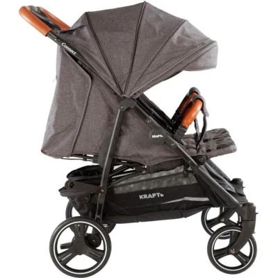 Kraft Connect Yanyana İkiz Bebek Arabası, Gri