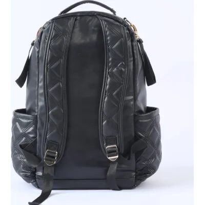 M&Y Oeste Deri Anne Bebek Bakım Sırt Çantası, Siyah