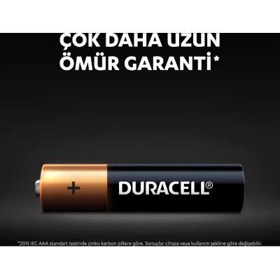 Duracell İnce Kalem Pil, AAA, 4'lü