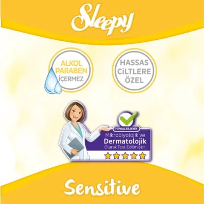 Sleepy Sensitive Islak Havlu Mendil, 90 Adet