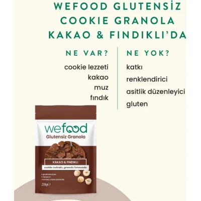Wefood Kakao ve Fındık Granola, 250 g