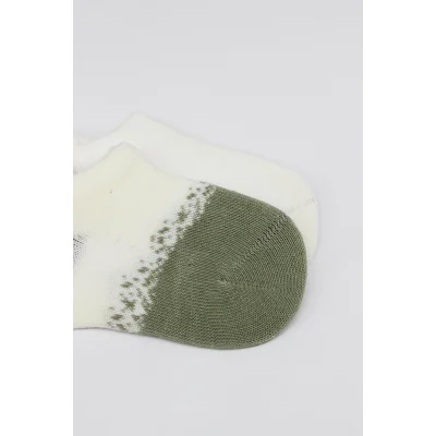 Bistyle Penye Sneakers Çorap, 2'li, Nil, Ekru