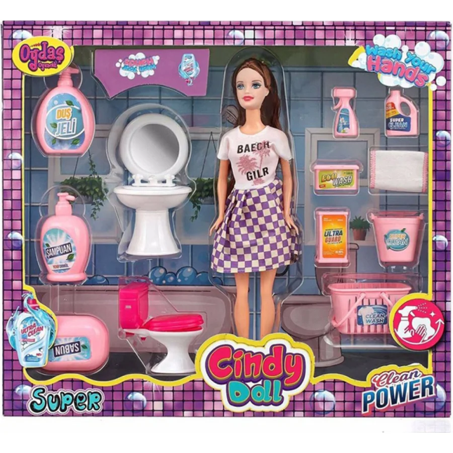 Oydaş Cindy Doll Lavabo & Temizlik Set Bebek