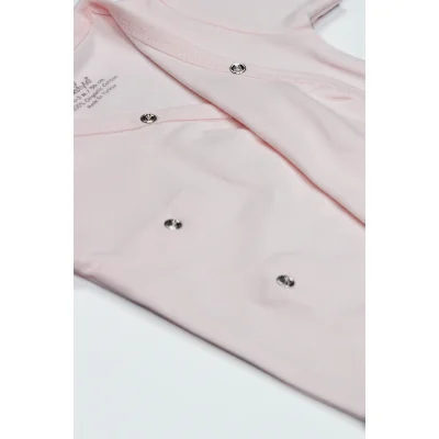 Bistyle Organik Natural Basic Style Kruvaze Uzun Kol Body BS17102 Pembe