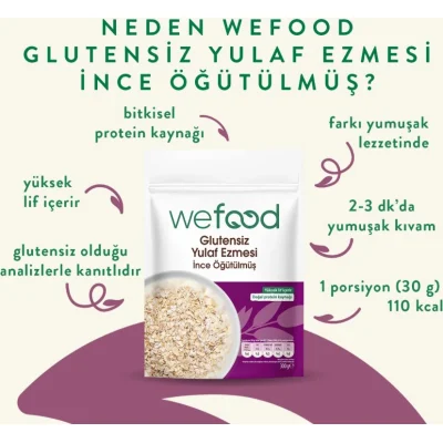 Wefood İnce Öğütülmüş Glutensiz Yulaf Ezmesi 300 Gr