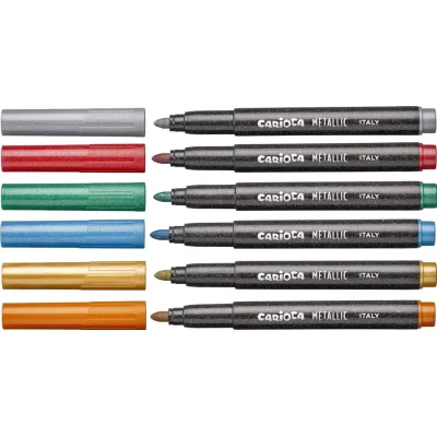 Carioca Metalik Jumbo Keçeli Kalem, 6'lı