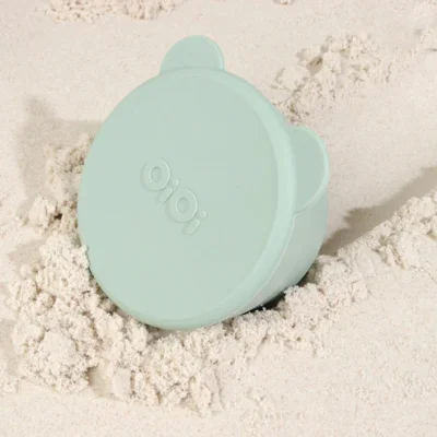 OiOi Silikon Kapaklı Mini Kase Mini Bites River Green / Powder, 2'li, Gri