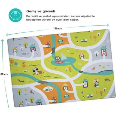 bblüv Mülti Oyun Halısı, 140x100 cm, Şehir