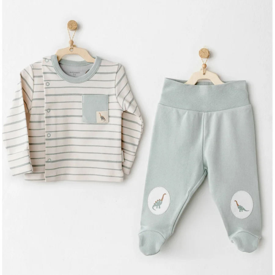 Andywawa AC26009 Mummy S Snuggle Saurus 2'li Zıbın Takım Green