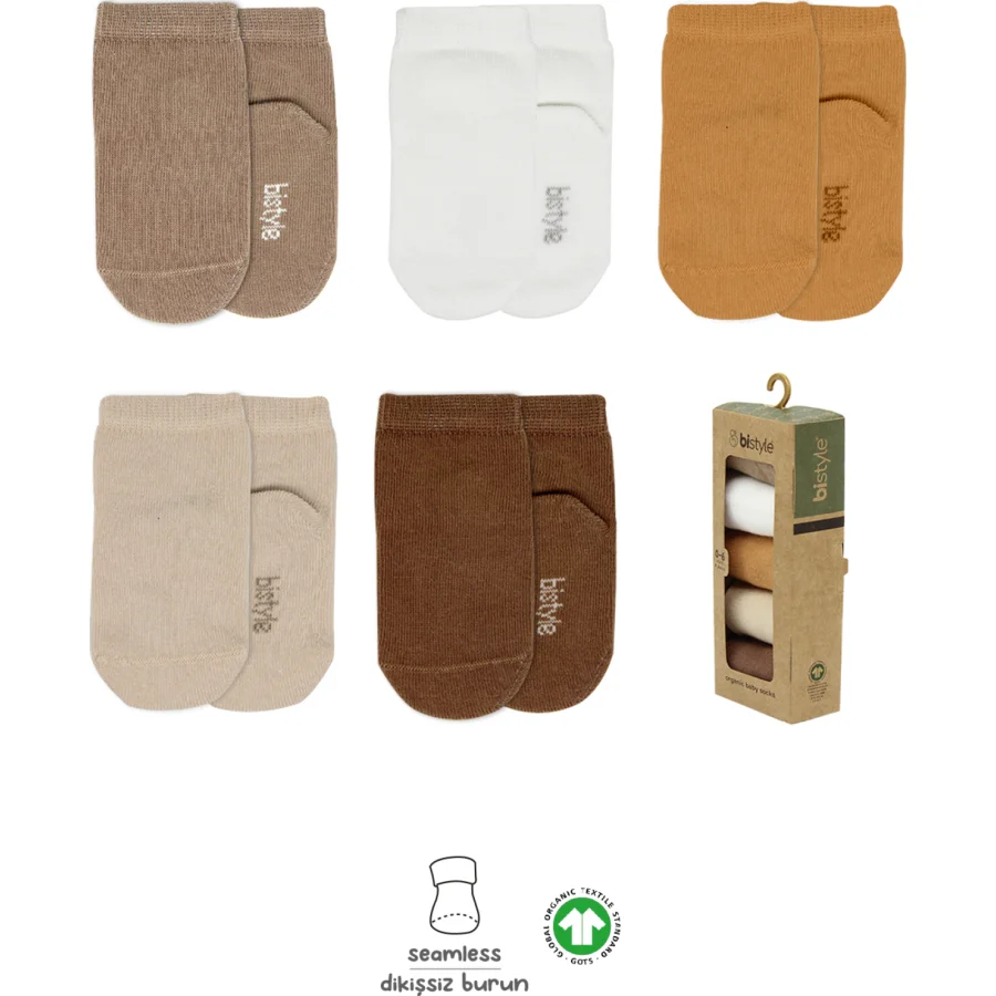 Bistyle 5'li Penye Soket Kutulu Basic Çorap 10131 Bej