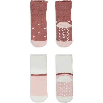 Bistyle Puanlı Kaymaz Havlu Soket Çorap, 2'li, Pudra, Pembe