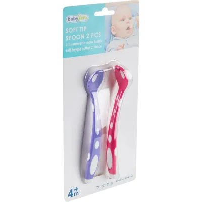 BabyJem Silikon Mama Kaşığı, Pembe, Mor
