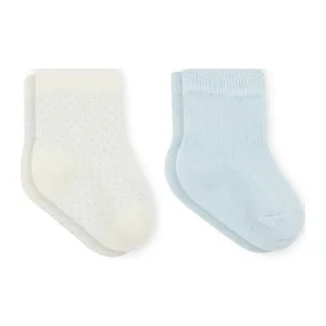 Bistyle Puan Derby Penye Soket Çorap, 2'li, Mavi, Ekru