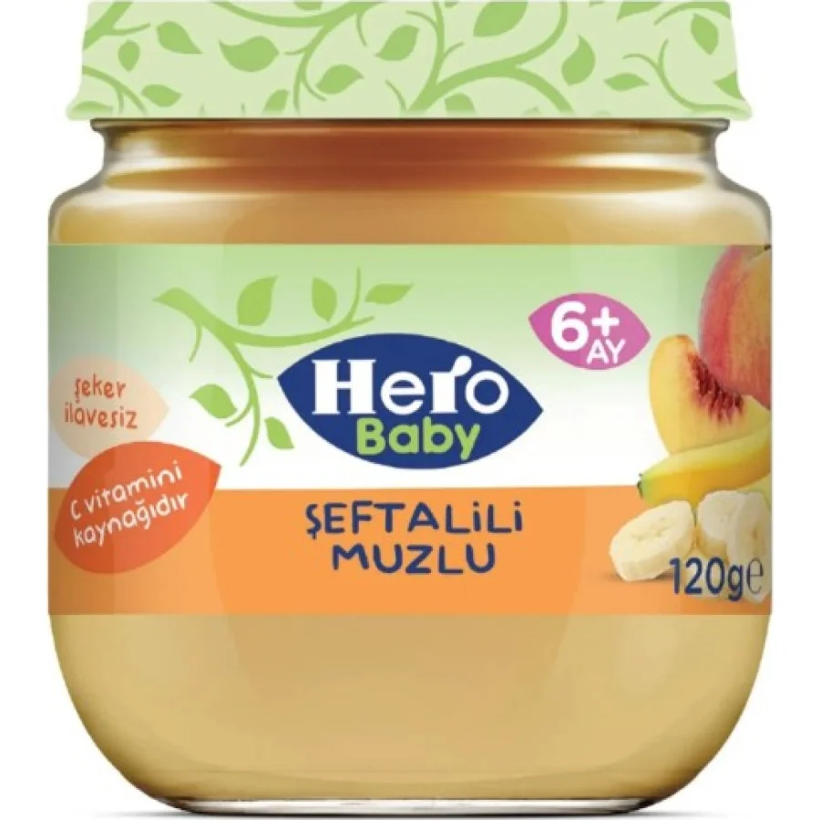 Hero Baby Şeftalili Muzlu Kavanoz Mama, 120 g