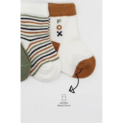 Bistyle Penye Soket Çorap, 3'lü, Nil