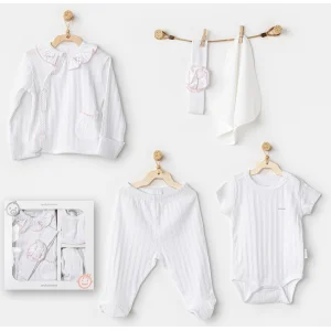 Andywawa Newborn Have A Nice Day Hastane Çıkışı, 5 Parça, Beyaz