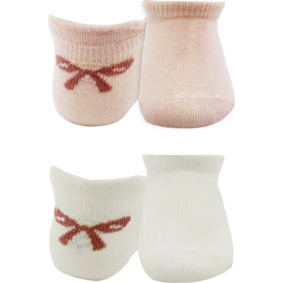 Bistyle Sneakers Smile Penye Çorap, 2'li, Pembe, Ekru