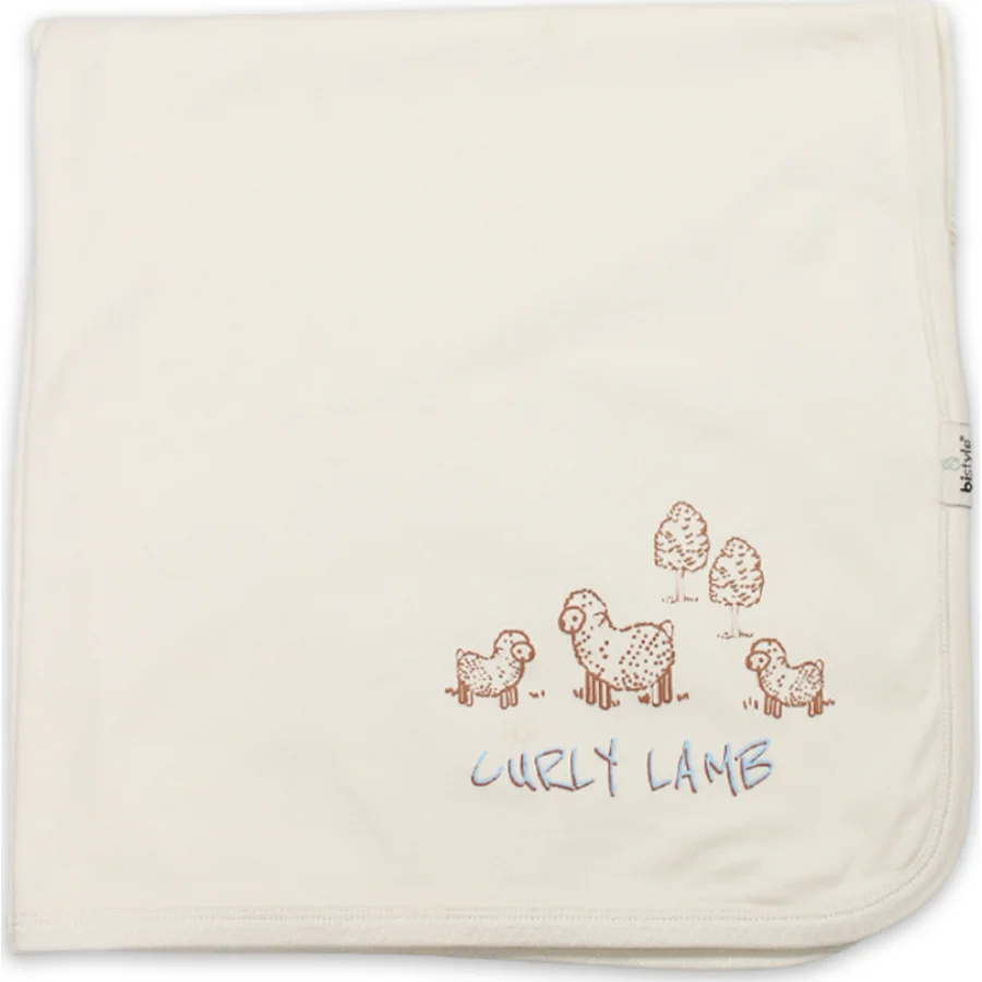 Bistyle Curly Lamb Penye Battaniye, Bej, Mavi, Ekru