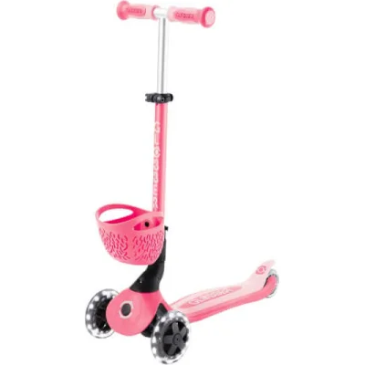Globber Go Up Baby 360 Scooter, Işıklı, Koyu Pastel Pembe