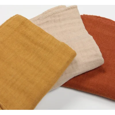 Bistyle Müslin Mendil, 20x20 cm, 6'lı, Kiremit, Bej, Hardal