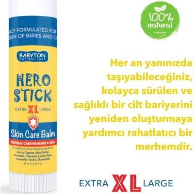 Babyton Anlık Yatıştırıcı Doğal Hero Stick XL, 15 ml