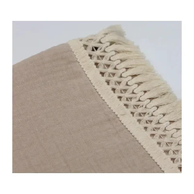 Bistyle Organik Müslin, 80x90, Fistolu Battaniye, Bej