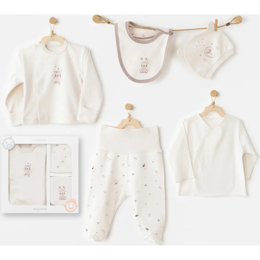 Andywawa My 1 St Wardrobe Hastane Çıkışı, 5 Parça, Ekru