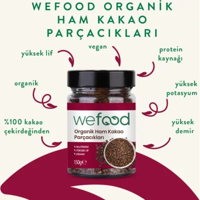 Wefood Organik Ham Kakao Parçacıkları, 150 g