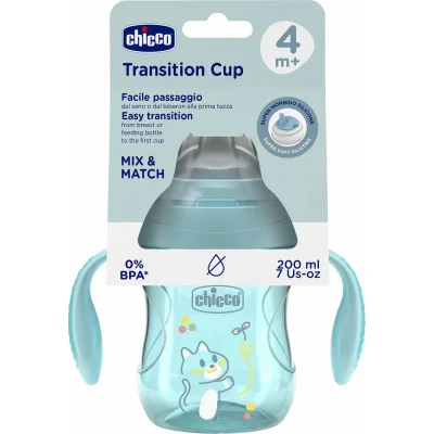 Chicco Yumuşak Uçlu Geçiş Bardağı, 4 Ay+, Erkek