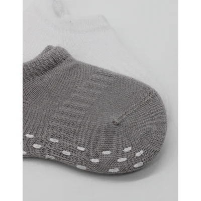 Bistyle Sneakers Kaymaz Colours Penye Çorap, 2'li, Gri, Beyaz