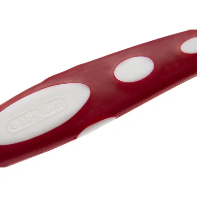 BabyJem Silikon Mama Kaşığı, Turuncu, Kırmızı