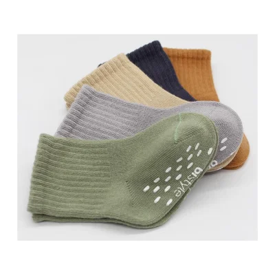 Bistyle Penye Kaymaz Düz Soket Çorap, 5'li, Yeşil