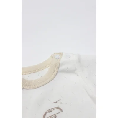 Bistyle Body Yarım Kol My Favorite Zoo Ekru