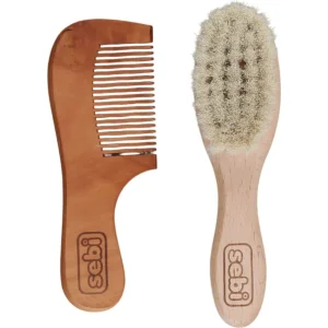 Sebi Bebe Doğal Keçi Kılı Fırça ve Tarak Seti